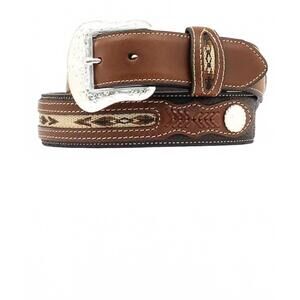 NEW M&F WESTERN men's nocona leather belt in brown